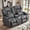 Gray, variant on IPKIG 78 in Loveseat Recliner Sofa with Manual Recliners, Storage Console, Side Pockets & Cup Holders, Wingback Design for Living Room, RV, Grey Fabric