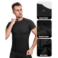 thumbnail image 5 of Men's Compression Shirts 3 Pack,Short Sleeve Athletic Compression Tops Cool Dry Workout T Shirt, 5 of 6