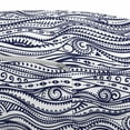 thumbnail image 3 of Tribal Pouf Cover with Zipper, Vintage with Wavy Curved Lines and Little Triangles Folk Prehistoric Print, Soft Decorative Fabric Unstuffed Case, 30" W X 17.3" L, Dark Blue White, by Ambesonne, 3 of 5