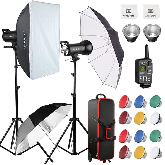 Kit de linternas estroboscópicas de estudio Godox SK400II 800 W, 2 paquetes