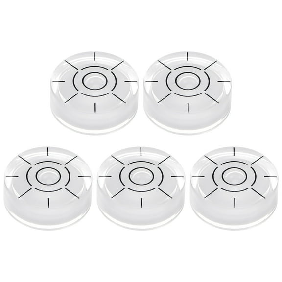 5 Packs Round Bubble Level 32x12mm Mini Circular Precision Spirit Levels, White