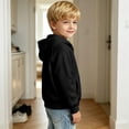 thumbnail image 3 of SJLDQY Boys Zip Up Hoodies Casual Long Sleeve Hooded Sweatshirts with Pocket Fall Winter Outfits Solid Color Fleece Waffle Hoodies for Boys, 3 of 5