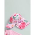 thumbnail image 6 of aturustex Little Girl Rash Guard Swimsuit with Hat 6M 12M 18M 2T 3T 4T 5T Toddler Floral Print Jumpsuits Long Sleeve Rompers Mock Neck Swimwear ZipperCasual Comfy Beachwear for Holiday Party, 6 of 8