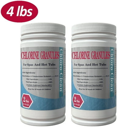 HYEASTR 4 LBS Pool Chloride Granules, Chlor Granules for Small Swimming Pool, Hot Tub, Spa - 2 Bottles