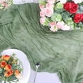 thumbnail image 4 of Xukmct Fabric Bridal Birthday Party Table Runner Cheesecloth Table Runner for Wedding Birthday Party, 35x70 inch, 4 of 7