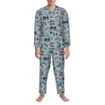thumbnail image 3 of Naloa Camping Caravan Men’s Pajamas Set - Long Sleeve Button Down Sleep Shirt and Pajama Bottoms Sleepwear Set-X-Large, 3 of 7