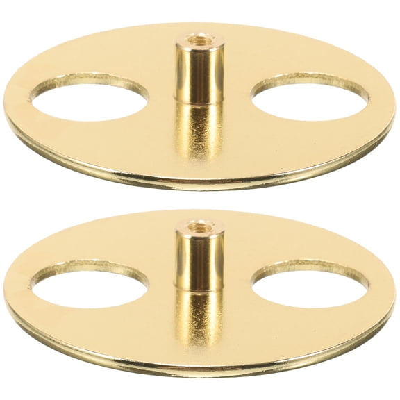SEWOART 2Pcs Music Box Replacement Winding Keys in Golden Metal with Stable Disc Base for Craft Use