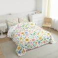 thumbnail image 3 of jejeloiu Cute Flowers Blossom Full Size Comforter Sets,Colorful Floral Butterflies Bedding Comforter Set,Cartoon Tulip Daisy Bedding Sets For Girls Kids,Breathable Home Decor Reversible,3pcs, 3 of 8