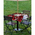thumbnail image 4 of Fsddascl Red Plaid Christmas Outdoor Tablecloth - 54x54 Inch Square Dining Table Cover, Snowflake Snowman Xmas Birds Berry Waterproof Outdoor Table Cloth with Umbrella Hole & Zipper for Picnic/Patio, 4 of 7