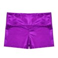 thumbnail image 6 of Manyakai Gymnastic Ballet Dance Outfit for Girls Sleeveless Metallic Leotard Bodysuit with Shorts Purple 6, 6 of 7