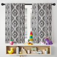 thumbnail image 5 of Blackout Kids Curtains,White Geometric Diamond Striped Pattern Childrens Insulated Curtains Set Of 2,Bedroom Essentials,Toddler Room Decor 42x54in(106x137cm), 5 of 5