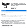 thumbnail image 2 of Left Tailgate Latch - Compatible with 2002 - 2006 Chevy Avalanche 1500 2003 2004 2005, 2 of 2