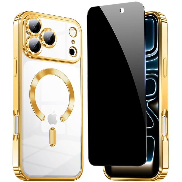 Funda magnética TSEHHOL para iPhone 17 Pro con Privacy Gold