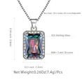 thumbnail image 5 of Juwaliy Rainbow Mystic Fire Topaz Necklace CZ 925 Sterling Silver Pendant Women Jewelry Christmas Birthday Anniversary Gifts for Wife Mother Grandma, 5 of 7