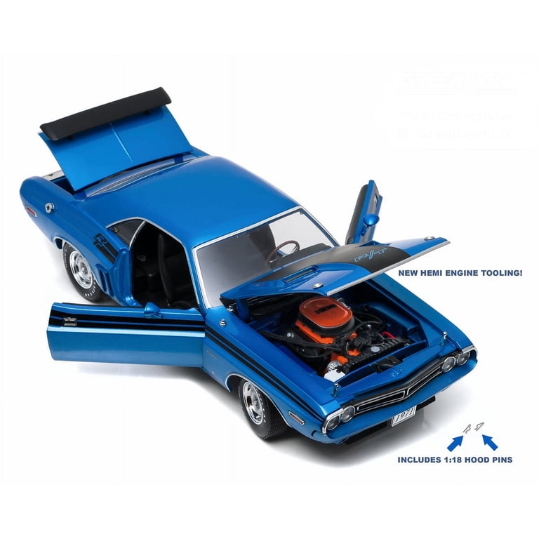 1971 Dodge Challenger HEMI R/T B-5 Blue 1/18 Dieca - Walmart.com