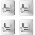 thumbnail image 1 of Self Adhesive Hooks, Stainless Steel Self Adhesive Coat Hooks Household Bath Towel Hooks Kitchen Waterproof Adhesive Hooks - 4 Pack, 1 of 5