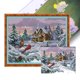 thumbnail image 1 of Kit Punto Cruz Con Escena Nieve Impresa Hilo Algodón Bordado 14CT 49x38cm, 1 of 9