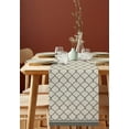 thumbnail image 2 of Table Runner Dresser Scarves 72 Inch Long, Country Morocco Tile Geometric Pattern Linen Dining Table Runners Vintage Brown Gray Tabletop Scarf for Wedding Holiday Party Kitchen, 2 of 7