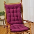 thumbnail image 2 of Collections Etc Quilted Chair Cushion Set - Perfect for Rocking Chairs, Dining Chairs or Armchair, Burgundy, 2 of 4
