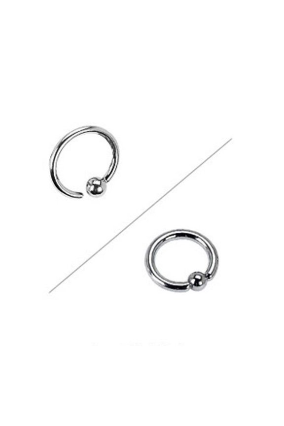 Surgical Steel One Side Fixed Ball Circular Ring 14G/16G - Sold in Pairs