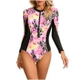 thumbnail image 2 of HaoXianJian Long Sleeve Bodysuit Women 1 Piece Swimsuits for Womens Zip Athletic Swim Wear Bathing Suit, 2 of 4