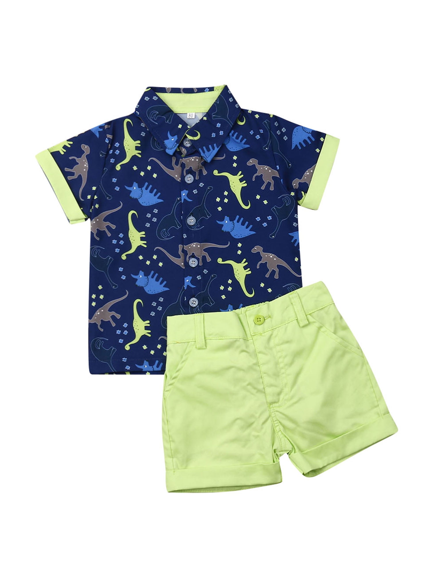 TheFound Toddler Baby Boy Short Sleeve Button Down Shirt Shorts Set 1T 2T 3T 4T 5T Outfits Summer Clothes