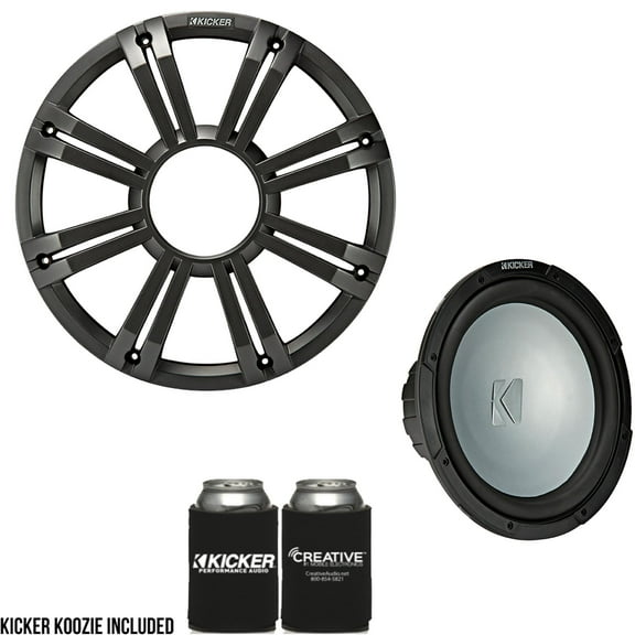 Kicker 45KMF104 10 Inch LED Marine Subwoofer in Charcoal 4 Ohm each (FreeAir)