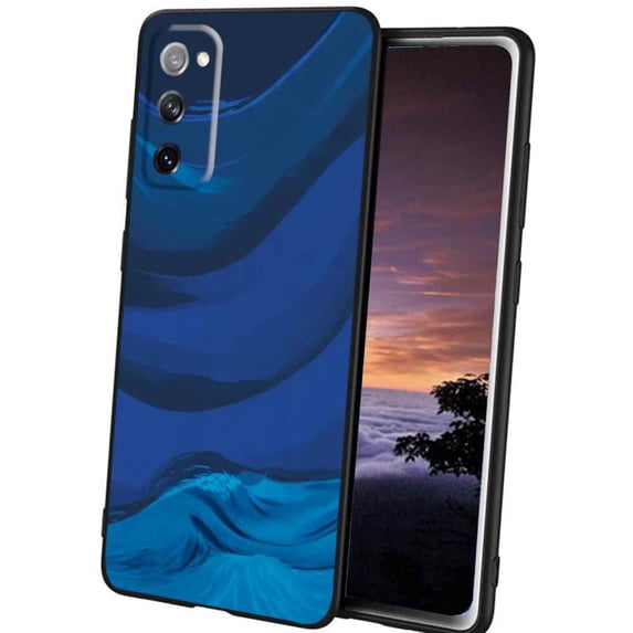 Compatible with Samsung Galaxy S20 FE Phone Case, Blue-Wave-Aesthetic-Artwork-jpg Case Silicone Protective for Teen Girl Boy Case for Samsung Galaxy S20 FE