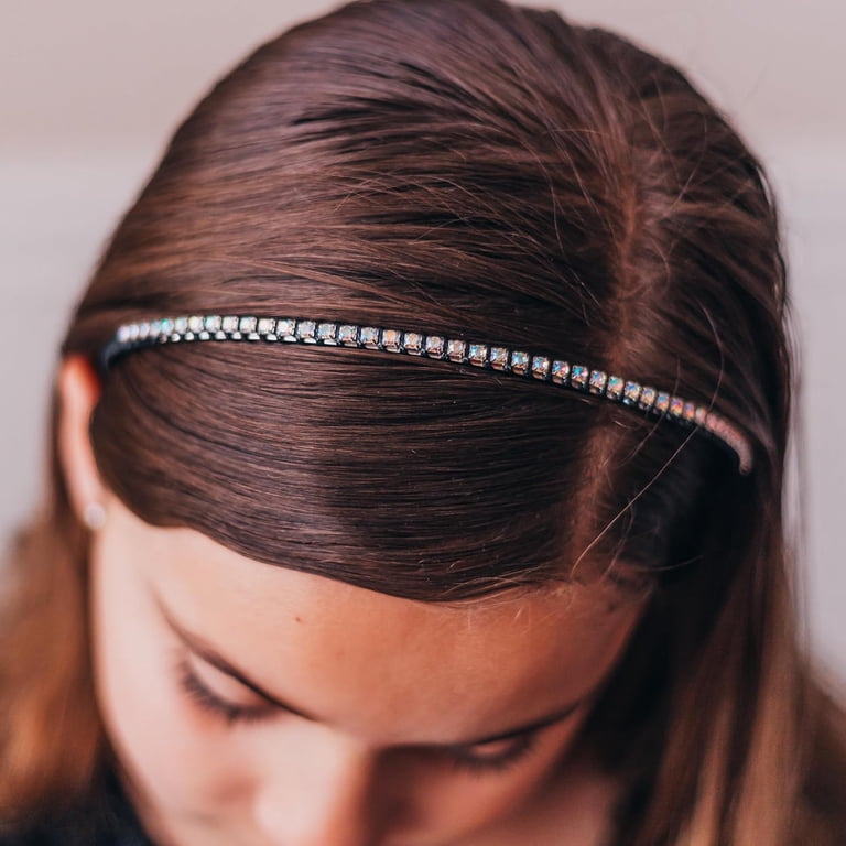 LONEEDY 3 Pack Glitter Sequins Sparkly Hard Headbands For Kids Wide Padded Hair Bands Fashion Cute Daily Accessories For Girls And Women ( Pink Sky Blue White