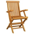 thumbnail image 2 of vidaXL Garden Chairs with Cream Cushions 2 pcs Solid Teak Wood, 2 of 5