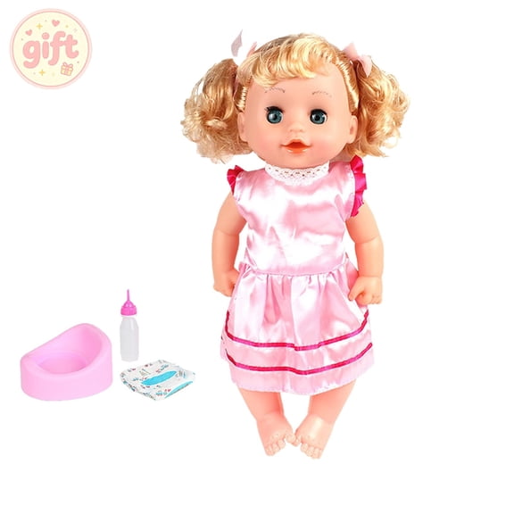 Realistic Baby Doll, Vocal Reborn Multi-Scenario Bathe & Feeding Simulation Toddler Toys with Drink and Pee Function, Pretend Play Kids Toys, Ideal 1 Year Old Girl & Boy Gifts for Birthday Presents