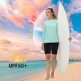 thumbnail image 2 of Women's Long Sleeve Swim Shirts Rash Guard Shirts UPF 50+ Sun Protection Quick Dry Hiking T-Shirt Athletic Workout Running Tops Shirts MintGreen XL, 2 of 6