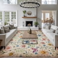 thumbnail image 3 of Large Area Rugs for Living Room Bedroom, Pink Spring Floral 8'x10' Rug Washable Carpet Runner Indoor Outdoor, Elegant Pastoral Flowers Butterflies Vintage Non Slip Floor Mats Rug for Kitchen, Patio, 3 of 8