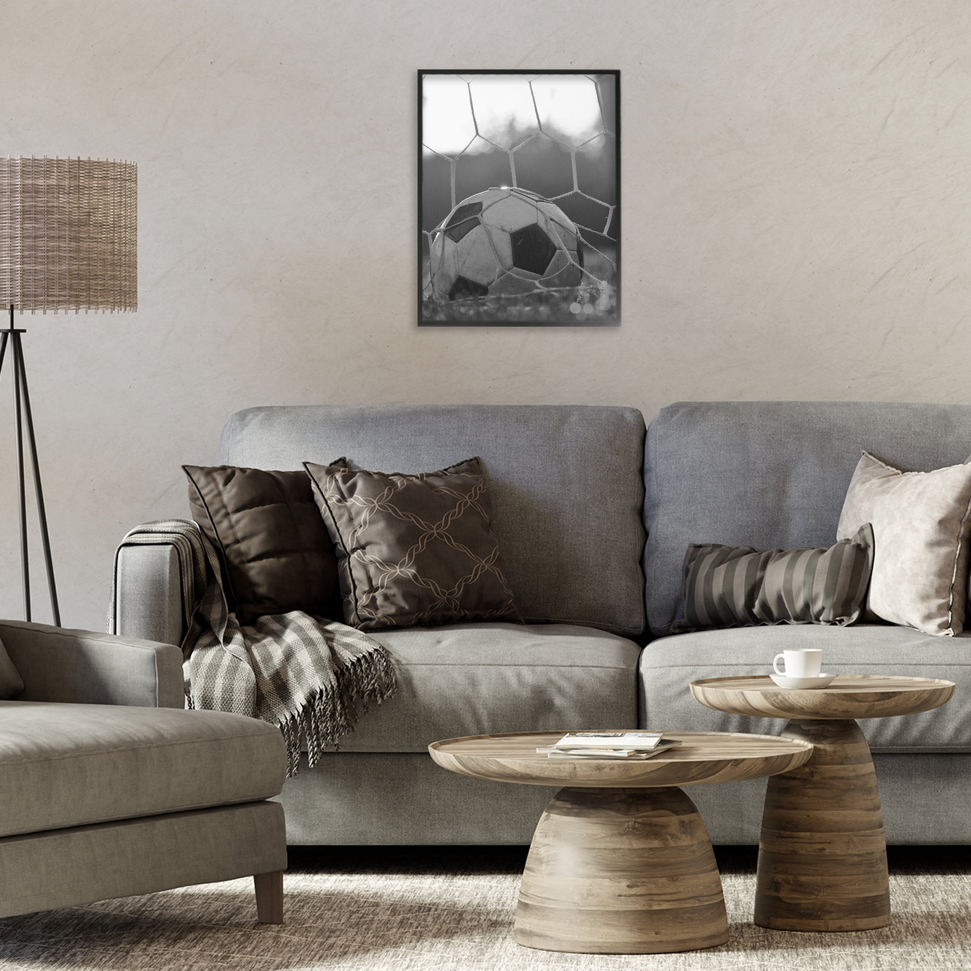 Stupell Industries Soccer Goal Score Black Framed Giclee Art, design by Marcus Prime
