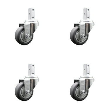 3 Inch Thermoplastic Rubber Wheel Swivel 3/4 Inch Square Stem Caster Set SCC