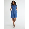 thumbnail image 2 of Time and Tru Women's and Women's Plus Short Sleeve Utility Shirt Dress, Sizes XS-4X, 2 of 5