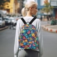 thumbnail image 7 of FORMRS Mini Backpack Purse for Women Quilted Travel Daypack Casual Shoulder Bag, Vibrant Art Leaves Pattern, 7 of 7