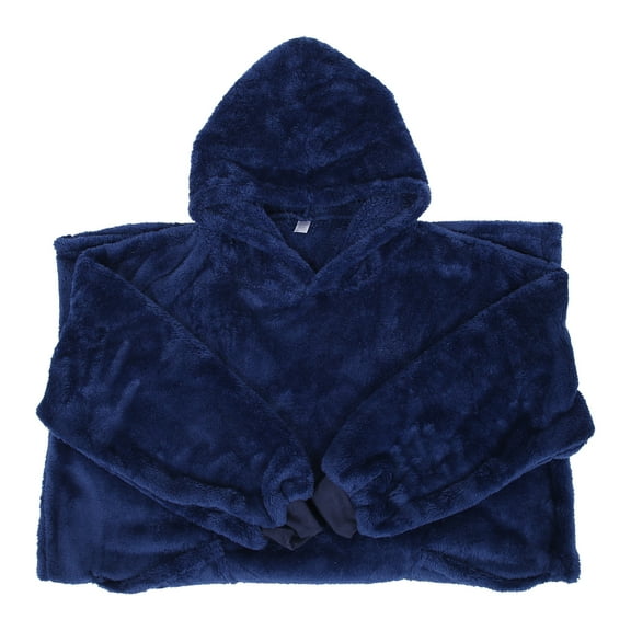 ifundom Large Blanket Sweatshirt Blue Polyester Flannel for Winter Autumn Cozy Sleepwear