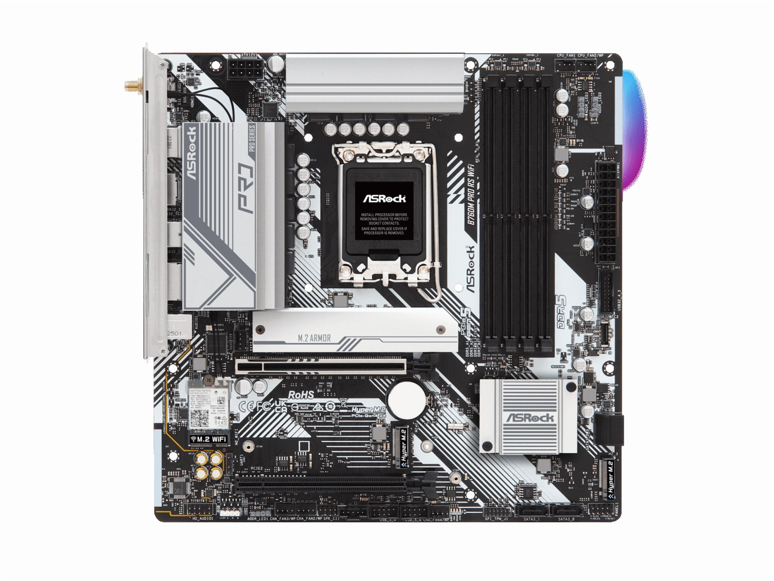ASRock B760M PRO RS WiFi LGA 1700 Intel B760 Micro ATX Motherboard
