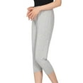 thumbnail image 4 of Fangasis Ladies Capri Leggings Oversized Cropped Pants Elastic Waist Sleepwear Women Breathable Pj Bottoms Comfy Gym Lounge Pant Light Gray 6XL, 4 of 6
