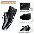 thumbnail image 2 of Mens Casual Oxfords Leather Business Office Loafers Comfortable Fashion Lace-up Formal Flat Shoes Black 11.5 US, 2 of 7