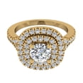 thumbnail image 5 of Double Halo Cushion Y Style Engagement Ring 1.35 Carat Total Weight Center Stone 0.71 ct 14K Gold (G,SI), 5 of 6