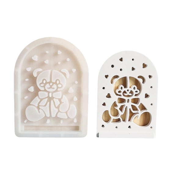 Silicone Storage Hollow Bear Theme Storage Box Mold Silicone Texture for Keeping Small Items Organized