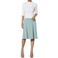 thumbnail image 3 of VUPSGEZ Women's Simple Comfort Basic Stretch A Line Flared Knee Length Skirt (Blue2,S), 3 of 8