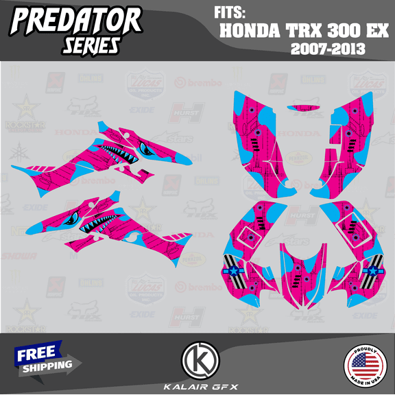 Kalair GFX Graphics Kit for Honda TRX300EX (2007-2013) Predator Series