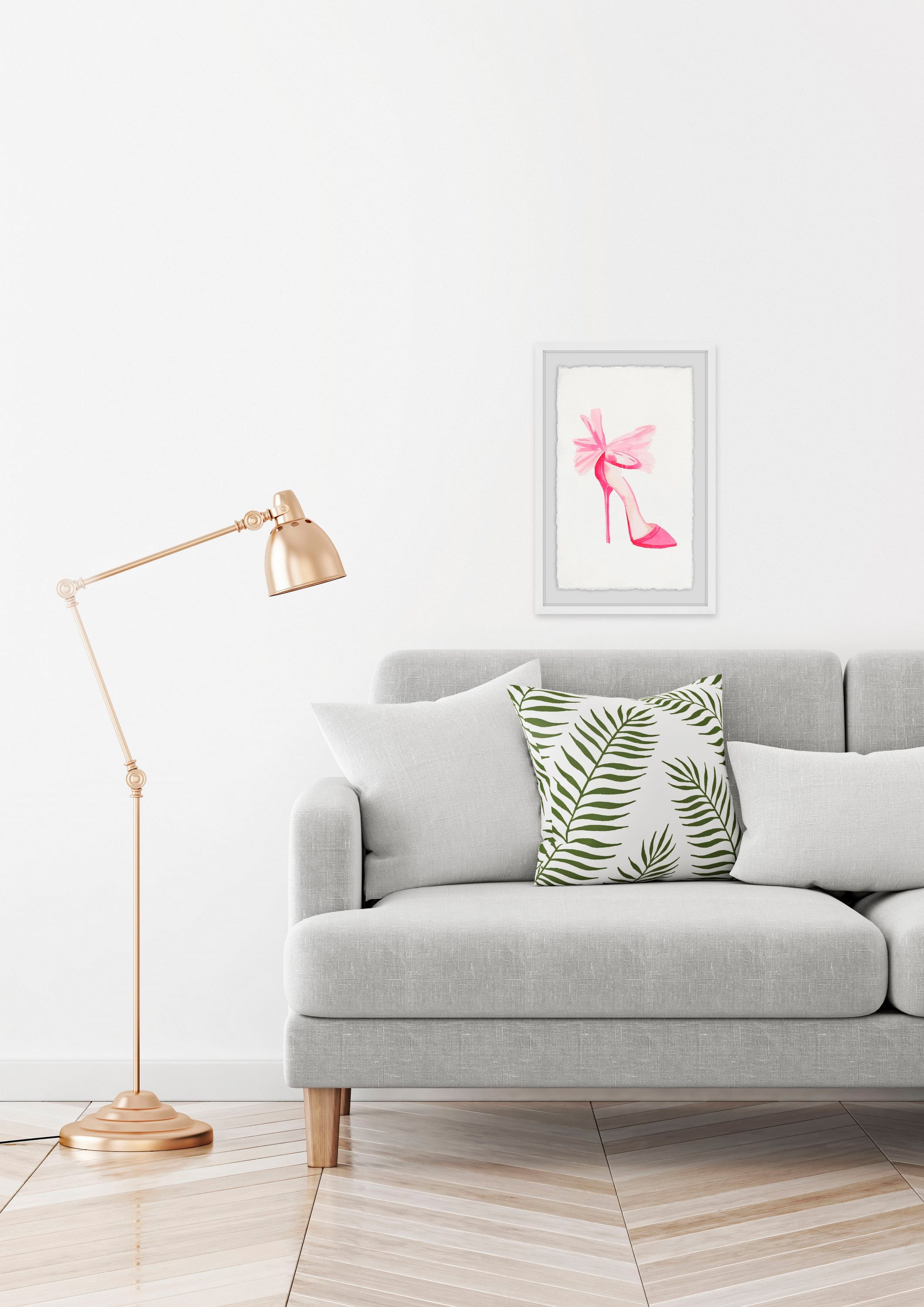 Pink High Heels Framed Painting Print