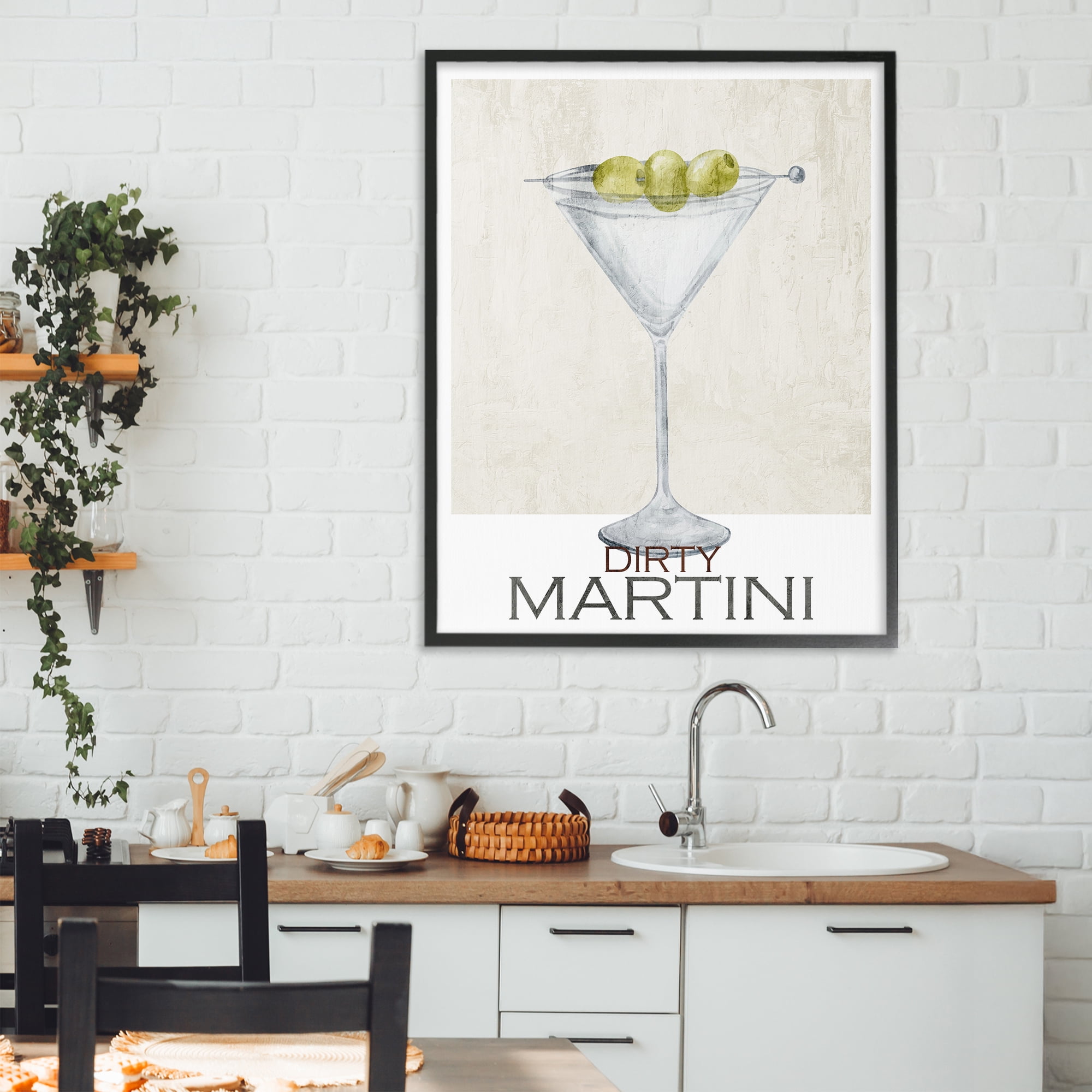 Stupell Industries Dirty Martini Olives Black Framed Giclee Art, design by Kim Allen