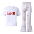 thumbnail image 3 of Tiijoy Valentine's Day Girls 2-Piece Short Sleeve T Shirt Flared Pants Outfits, Sizes 11-12, 3 of 4