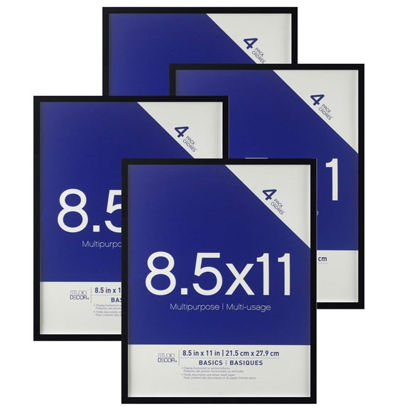 Studio Decor 4 Pack Basics 8.5" x 11" Multipurpose Wall Frames