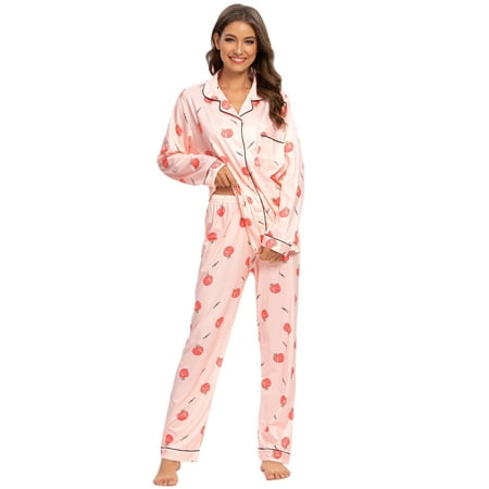 

Unique Bargains Women s Lounge Nightwear with Pants Long Sleeve Pajama Sleepwear Sets